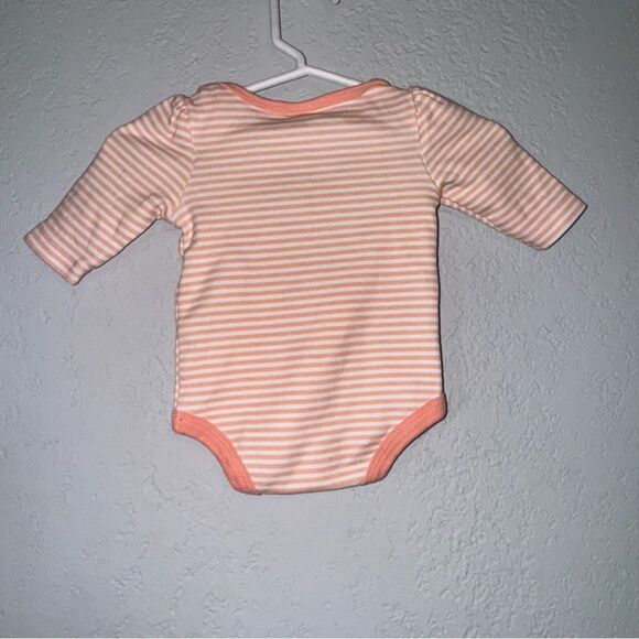 Kid's Starting Out Coral and White Striped Bodysuit with Cactus Design - Picture 6 of 6